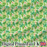 Fresh Green Tropical Leaves Floral Seamless Pattern Digital Print Fabric by the Metre UK Sewing Quilting Textile
