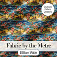 Exotic Island Hibiscus Ocean Wave Scenic Seamless Pattern Digital Print Fabric by the Metre UK Sewing Quilting Textile