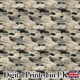 Elegant Ocean Waves Neutral Tones Seamless Pattern Art Digital Print Fabric by the Metre UK Sewing Quilting Textile