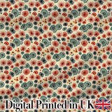 Floral Burst Ditsy Flowers Seamless Pattern Art Digital Print Fabric by the Metre UK Sewing Quilting Textile