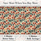 Floral Burst Ditsy Flowers Seamless Pattern Art Digital Print Fabric by the Metre UK Sewing Quilting Textile