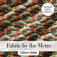 Classic Japanese Waves Red Blossom Seamless Pattern Art Digital Print Fabric by the Metre UK Sewing Quilting Textile