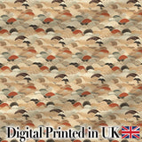Earth Tone Abstract Waves Geometric Seamless Pattern Art Digital Print Fabric by the Metre UK Sewing Quilting Textile