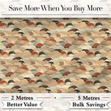 Earth Tone Abstract Waves Geometric Seamless Pattern Art Digital Print Fabric by the Metre UK Sewing Quilting Textile