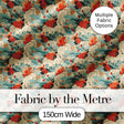 Teal Ocean Waves Floral Japanese Art Seamless Pattern Digital Print Fabric by the Metre UK Sewing Quilting Textile