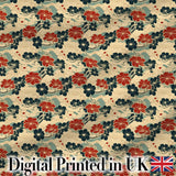 Vintage Floral Japanese Blossom Pattern Seamless Pattern Digital Print Fabric by the Metre UK Sewing Quilting Textile