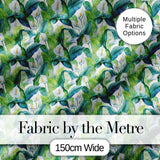 Fresh Green Lily Leaves Botanical Seamless Pattern Digital Print Fabric by the Metre UK Sewing Quilting Textile