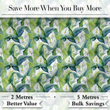 Fresh Green Lily Leaves Botanical Seamless Pattern Digital Print Fabric by the Metre UK Sewing Quilting Textile