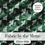 Dark Vintage Lily Leaves Floral Textile Seamless Pattern Digital Print Fabric by the Metre UK Sewing Quilting Textile