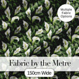 Elegant White Peace Lily Deep Green Leaves Seamless Pattern Digital Print Fabric by the Metre UK Sewing Quilting Textile