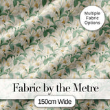 Soft Cream Lily Floral Vintage Seamless Pattern Digital Print Fabric by the Metre UK Sewing Quilting Textile