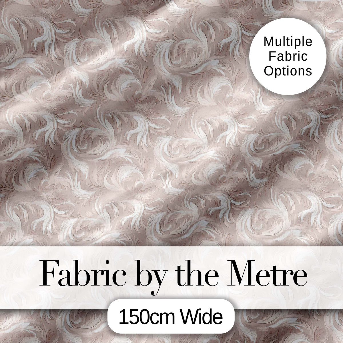 Classic Beige Swirl Damask Ornamental Seamless Pattern Digital Print Fabric by the Metre UK Sewing Quilting Textile