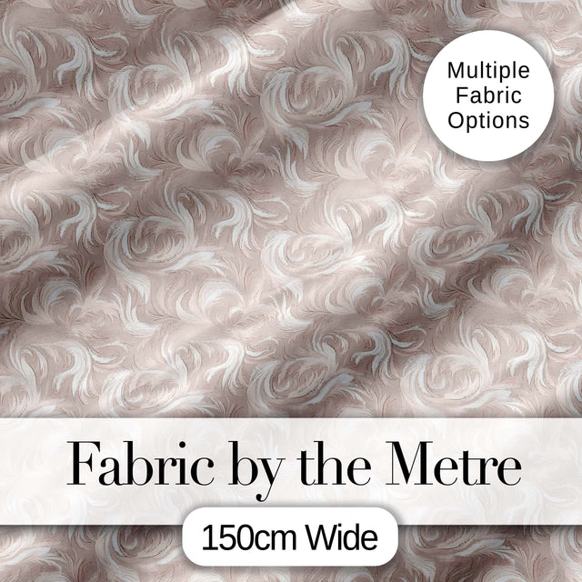 Classic Beige Swirl Damask Ornamental Seamless Pattern Digital Print Fabric by the Metre UK Sewing Quilting Textile