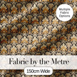Luxury Gold Leaf Damask on Black Background Seamless Pattern Digital Print Fabric by the Metre UK Sewing Quilting Textile