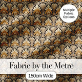 Luxury Gold Leaf Damask on Black Background Seamless Pattern Digital Print Fabric by the Metre UK Sewing Quilting Textile