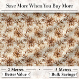 Soft Brown Floral Blossom Vintage Seamless Pattern Digital Print Fabric by the Metre UK Sewing Quilting Textile