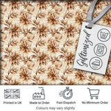 Soft Brown Floral Blossom Vintage Seamless Pattern Digital Print Fabric by the Metre UK Sewing Quilting Textile