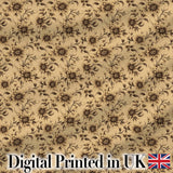 Classic Sepia Daisy Floral Botanical Seamless Pattern Digital Print Fabric by the Metre UK Sewing Quilting Textile