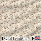 Shabby Chic Beige Rose Floral Seamless Pattern Digital Print Fabric by the Metre UK Sewing Quilting Textile