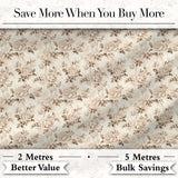 Shabby Chic Beige Rose Floral Seamless Pattern Digital Print Fabric by the Metre UK Sewing Quilting Textile