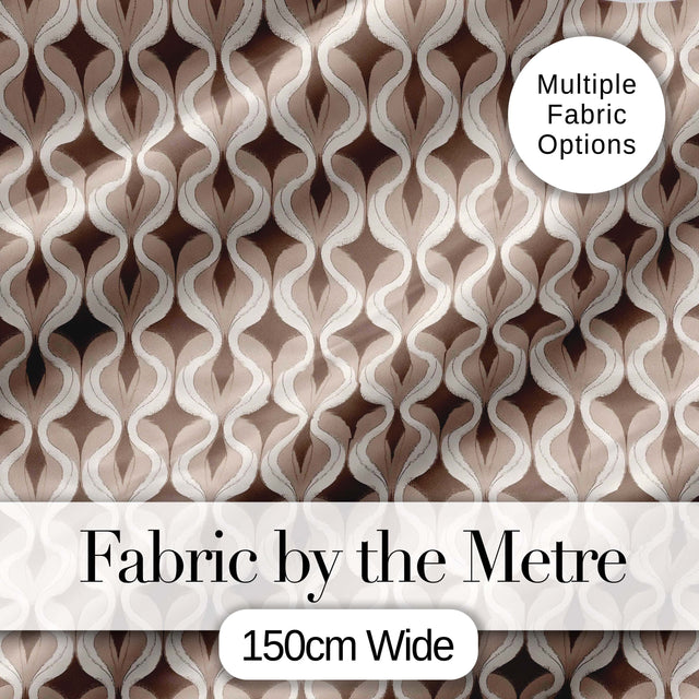 Geometric Wave Abstract Neutral Seamless Pattern Digital Print Fabric by the Metre UK Sewing Quilting Textile