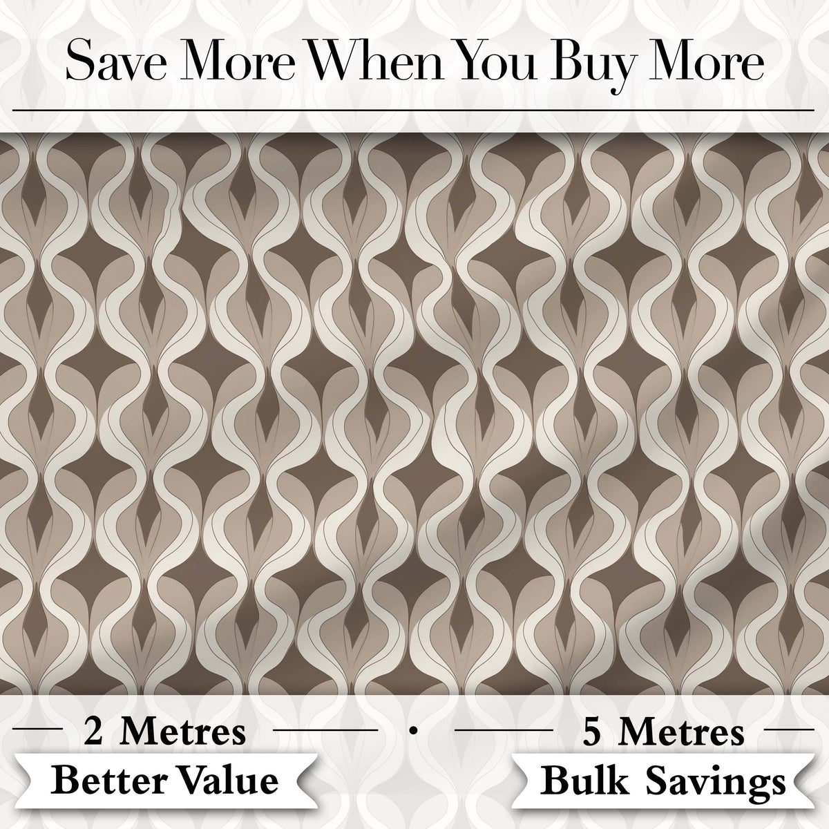 Geometric Wave Abstract Neutral Seamless Pattern Digital Print Fabric by the Metre UK Sewing Quilting Textile