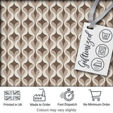 Geometric Wave Abstract Neutral Seamless Pattern Digital Print Fabric by the Metre UK Sewing Quilting Textile