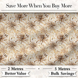 Elegant Beige Floral Watercolor Petal Burst Seamless Pattern Digital Print Fabric by the Metre UK Sewing Quilting Textile