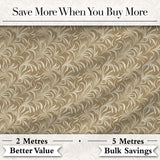 Abstract Taupe Leaf Swirl Artistic Seamless Pattern Digital Print Fabric by the Metre UK Sewing Quilting Textile