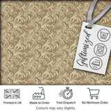 Abstract Taupe Leaf Swirl Artistic Seamless Pattern Digital Print Fabric by the Metre UK Sewing Quilting Textile