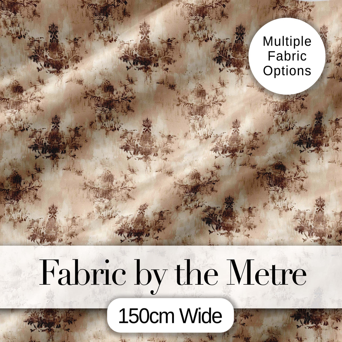 Rustic Distressed Damask Vintage Texture Seamless Pattern Digital Print Fabric by the Metre UK Sewing Quilting Textile