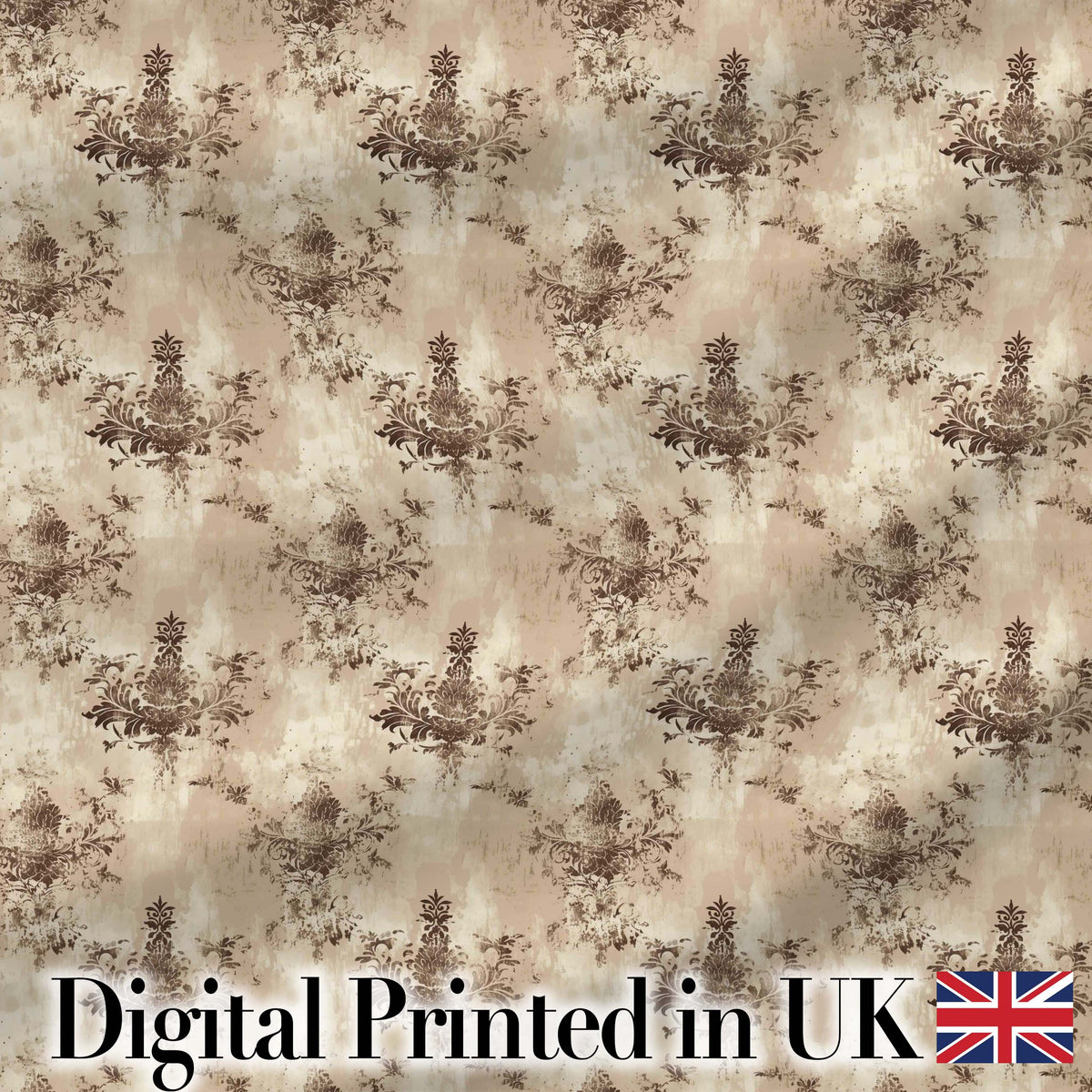Rustic Distressed Damask Vintage Texture Seamless Pattern Digital Print Fabric by the Metre UK Sewing Quilting Textile