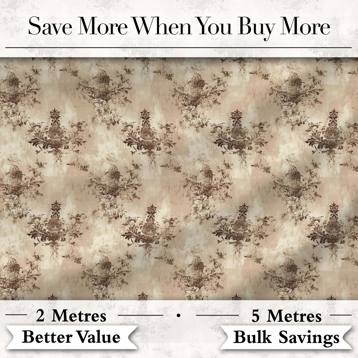 Rustic Distressed Damask Vintage Texture Seamless Pattern Digital Print Fabric by the Metre UK Sewing Quilting Textile
