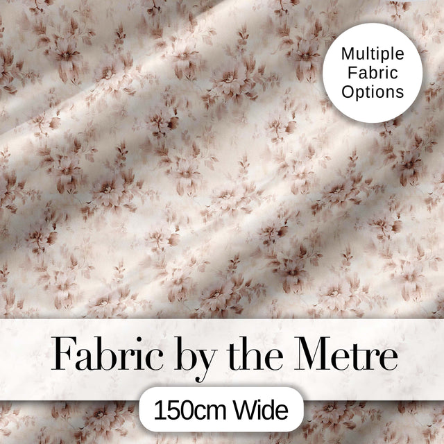 Muted Blush Floral Vintage Garden Seamless Pattern Digital Print Fabric by the Metre UK Sewing Quilting Textile