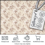 Muted Blush Floral Vintage Garden Seamless Pattern Digital Print Fabric by the Metre UK Sewing Quilting Textile