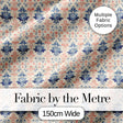 Classic Blue Red Damask Vintage Floral Seamless Pattern Digital Print Fabric by the Metre UK Sewing Quilting Textile
