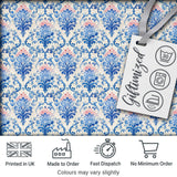 Blue Floral Baroque Scroll Classic Seamless Pattern Digital Print Fabric by the Metre UK Sewing Quilting Textile