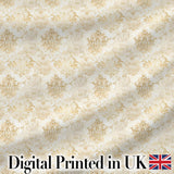 Soft Beige Gold Vintage Damask Elegant Seamless Pattern Digital Print Fabric by the Metre UK Sewing Quilting Textile