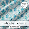 Blue Watercolor Abstract Damask Artistic Seamless Pattern Digital Print Fabric by the Metre UK Sewing Quilting Textile