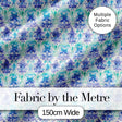 Purple Blue Floral Scroll Vintage Seamless Pattern Digital Print Fabric by the Metre UK Sewing Quilting Textile