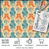 Distressed Blue Red Grunge Damask Seamless Pattern Digital Print Fabric by the Metre UK Sewing Quilting Textile