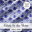 Deep Indigo Floral Damask Vintage Seamless Pattern Digital Print Fabric by the Metre UK Sewing Quilting Textile