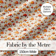Autumn Mushroom Scatter Warm Earthy Seamless Pattern Digital Print Fabric by the Metre UK Sewing Quilting Textile