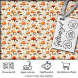 Autumn Mushroom Scatter Warm Earthy Seamless Pattern Digital Print Fabric by the Metre UK Sewing Quilting Textile