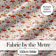 Autumn Orange Woodland Mushroom Botanical Seamless Pattern Digital Print Fabric by the Metre UK Sewing Quilting Textile