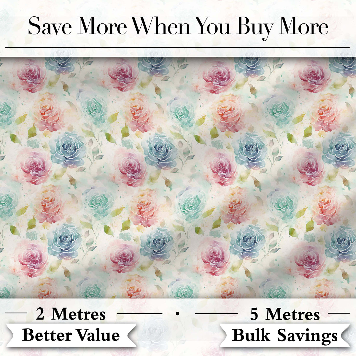Classic Rose Bouquet Floral Vintage Seamless Pattern Digital Print Fabric by the Metre UK Sewing Quilting Textile