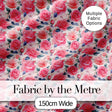 Romantic Pink Rose Blossom Floral Seamless Pattern Digital Print Fabric by the Metre UK Sewing Quilting Textile