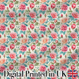 Pastel Pink Peach Roses Floral Seamless Pattern Digital Print Fabric by the Metre UK Sewing Quilting Textile