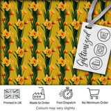 Bright Orange Yellow Daffodil Floral Seamless Pattern Digital Print Fabric by the Metre UK Sewing Quilting Textile