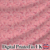 Elegant Pink Lotus Floral Line Art Seamless Pattern Digital Print Fabric by the Metre UK Sewing Quilting Textile